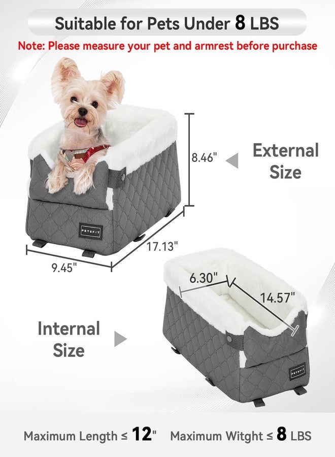 بتس فيت مقعد سيارة للكلاب من PETSFIT مع خطافات حماية آمنة، مقعد سيارة للحيوانات الأليفة مع أحزمة أمان مُحسّنة، وسادة قابلة للغسل، مقاعد سيارة للكلاب الصغيرة حتى وزن 8 أرطال (رمادي) - Image 3